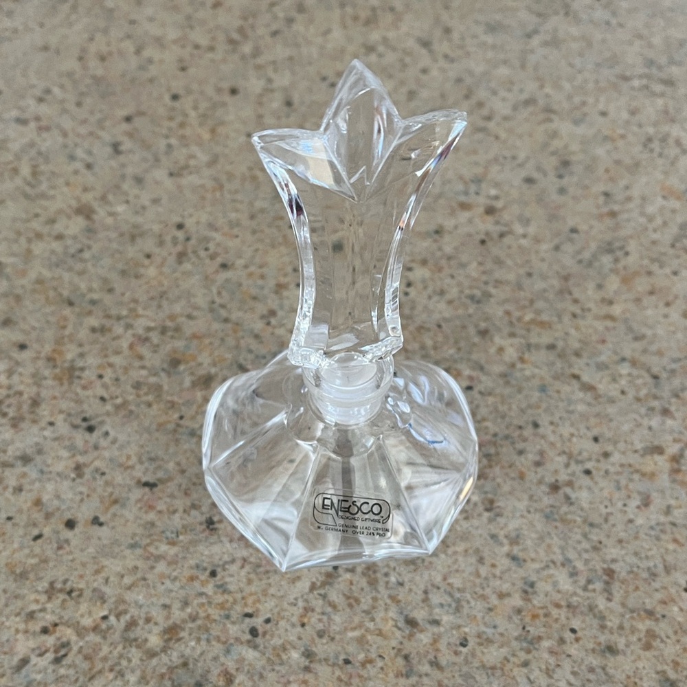 Enesco Crystal Clear Glass perfume bottle/vase